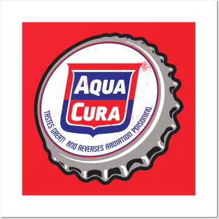 Vintage Retro Aqua Cura Bottlecap Posters and Art